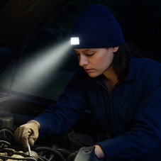 Beanie Hat with Rechargeable LED Headlamp product image
