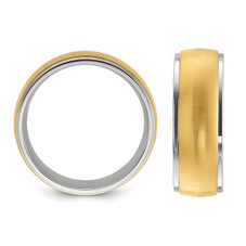 Men's Titanium Brushed Yellow Plated Wedding Band product image Men's Titanium Brushed Yellow Plated Wedding Band product image