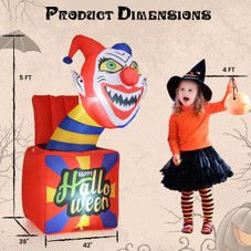 5-foot Inflatable Jack-in-the-Box Clown product image