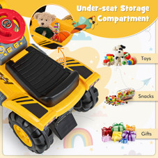 Kids' Ride-on Excavator with Realistic Sound and Rear Storage Space product image