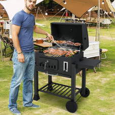 24-Inch Outdoor Barrel Charcoal Grill with 2 Folding Side Tables product image 24-Inch Outdoor Barrel Charcoal Grill with 2 Folding Side Tables product image