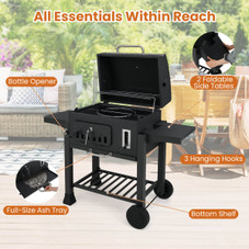 24-Inch Outdoor Barrel Charcoal Grill with 2 Folding Side Tables product image 24-Inch Outdoor Barrel Charcoal Grill with 2 Folding Side Tables product image