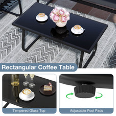 8-Piece Patio Furniture Set with Tempered Glass Top product image
