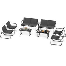 8-Piece Patio Furniture Set with Tempered Glass Top product image