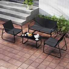 8-Piece Patio Furniture Set with Tempered Glass Top product image