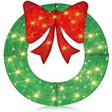 48" Pre-Lit Christmas Wreath with 200 LED Lights product image