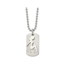 Mens Stainless Steel Silhouette Dogtag Necklace  product image Mens Stainless Steel Silhouette Dogtag Necklace  product image