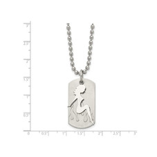 Mens Stainless Steel Silhouette Dogtag Necklace  product image Mens Stainless Steel Silhouette Dogtag Necklace  product image