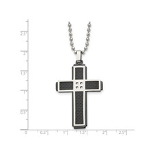 Mens Black Carbon Fiber Cross Necklace product image Mens Black Carbon Fiber Cross Necklace product image