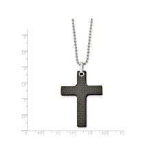 Mens Black Carbon Fiber Cross Pendant Necklace product image Mens Black Carbon Fiber Cross Pendant Necklace product image