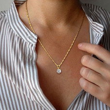 1 Carat Lab-grown Diamond Solitaire Necklace In 14K Yellow Gold product image