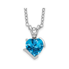 1.72 Carat (ctw) Blue Topaz Heart Pendant Necklace  product image 1.72 Carat (ctw) Blue Topaz Heart Pendant Necklace  product image