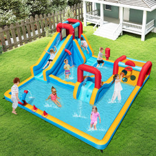 Inflatable Water Park with Protective Mesh Walls  product image