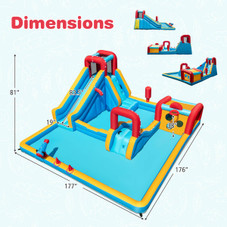 Inflatable Water Park with Protective Mesh Walls  product image