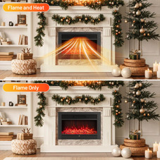 33" Electric 750W Recessed Fireplace with Adjustable Thermostat product image