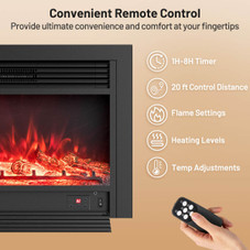 33" Electric 750W Recessed Fireplace with Adjustable Thermostat product image