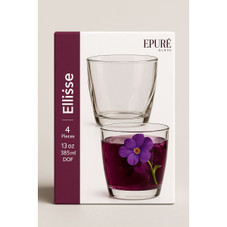 EPURE Elisse Luxe 13 oz Faceted Glass Cups (Set of 4) product image EPURE Elisse Luxe 13 oz Faceted Glass Cups (Set of 4) product image