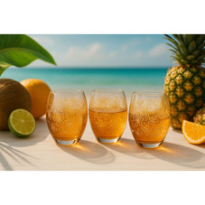 Epure Glassware Denali Rocks Amber Flower Print Glasses (Set of 4) product image Epure Glassware Denali Rocks Amber Flower Print Glasses (Set of 4) product image
