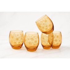 Epure Glassware Denali Rocks Amber Flower Print Glasses (Set of 4) product image Epure Glassware Denali Rocks Amber Flower Print Glasses (Set of 4) product image