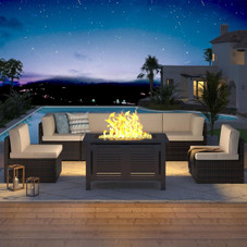 7 Piece Outdoor Patio Furniture Set with Fire Pit Table product image
