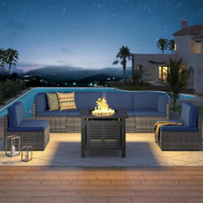 7 Piece Outdoor Patio Furniture Set with Fire Pit Table product image