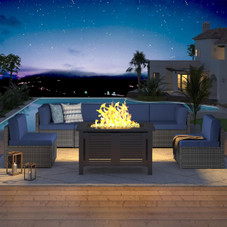 7 Piece Outdoor Patio Furniture Set with Fire Pit Table product image