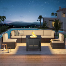 7 Piece Outdoor Patio Furniture Set with Fire Pit Table product image