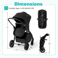 2-in-1 High Landscape Baby Stroller with Storage Basket product image