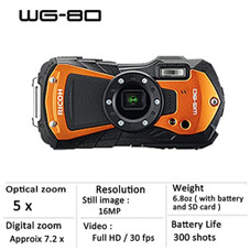 Ricoh WG-80 Waterproof Digital Camera product image Ricoh WG-80 Waterproof Digital Camera product image