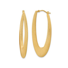 Gold-Plated Over Sterling Silver Oval Hoop Earrings product image Gold-Plated Over Sterling Silver Oval Hoop Earrings product image