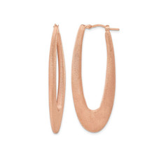 Rose Gold-Plated Brushed Sterling Silver Oval Hoop Earrings product image Rose Gold-Plated Brushed Sterling Silver Oval Hoop Earrings product image