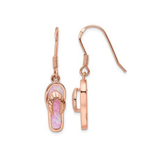 Lab-Created Synthetic Pink Opal Flip Flop Charm Earrings product image Lab-Created Synthetic Pink Opal Flip Flop Charm Earrings product image