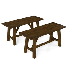 Wooden Dining Bench with Trapezoidal Support product image