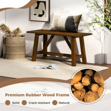 Wooden Dining Bench with Trapezoidal Support product image