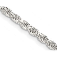 Sterling Silver Diamond Cut Rope Chain Necklace product image Sterling Silver Diamond Cut Rope Chain Necklace product image