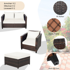 Rattan 5-Piece Cushioned Patio Set product image Rattan 5-Piece Cushioned Patio Set product image