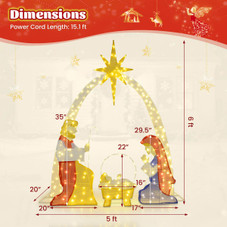 6 FT Lighted Nativity Scene with Warm White LED Lights product image
