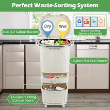 11 Gallon Kitchen Trash Can with Lid and Storage product image