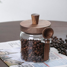 Glass Jars with Wooden Lids and Scoop (3-Pieces) product image
