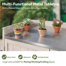 Outdoor Wooden Storage Cabinet with Adjustable Shelf product image