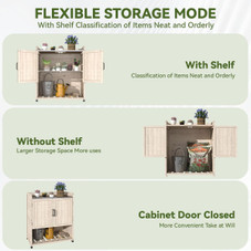 Outdoor Wooden Storage Cabinet with Adjustable Shelf product image