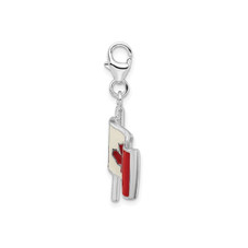 Sterling Silver Canadian Flag Pendant Charm (No Chain) product image