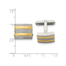 Mens Stainless Steel Yellow Plated Cuff Links product image