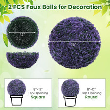 15" Artificial Boxwood Plant Topiary Ball Set  product image