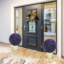 15" Artificial Boxwood Plant Topiary Ball Set  product image