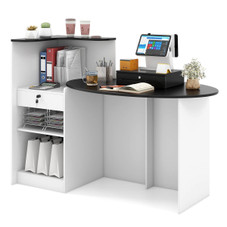 Reception Desk with Lockable Drawer and Adjustable Shelf product image