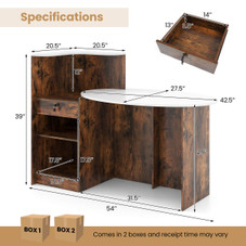 Reception Desk with Lockable Drawer and Adjustable Shelf product image