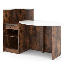 Reception Desk with Lockable Drawer and Adjustable Shelf product image