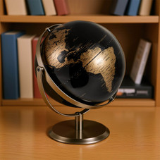 720° Rotating Metallic Black World Globe product image