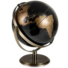 720° Rotating Metallic Black World Globe product image